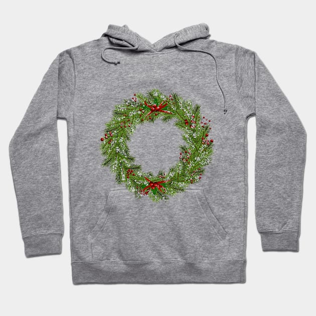 Christmas wreath Hoodie by MashaVed